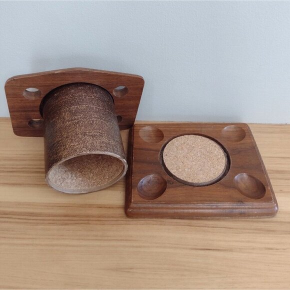 Vintage Fairfax USA Wooden 4 P*pe Rack Stand W/ Tobacco Humidor - Picture 6 of 14